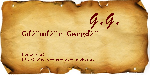Gömör Gergő névjegykártya